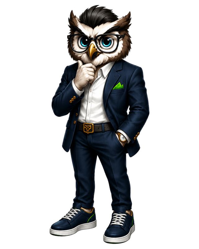 WiseGuyOdds.ai mascot — Thinking / analyzing